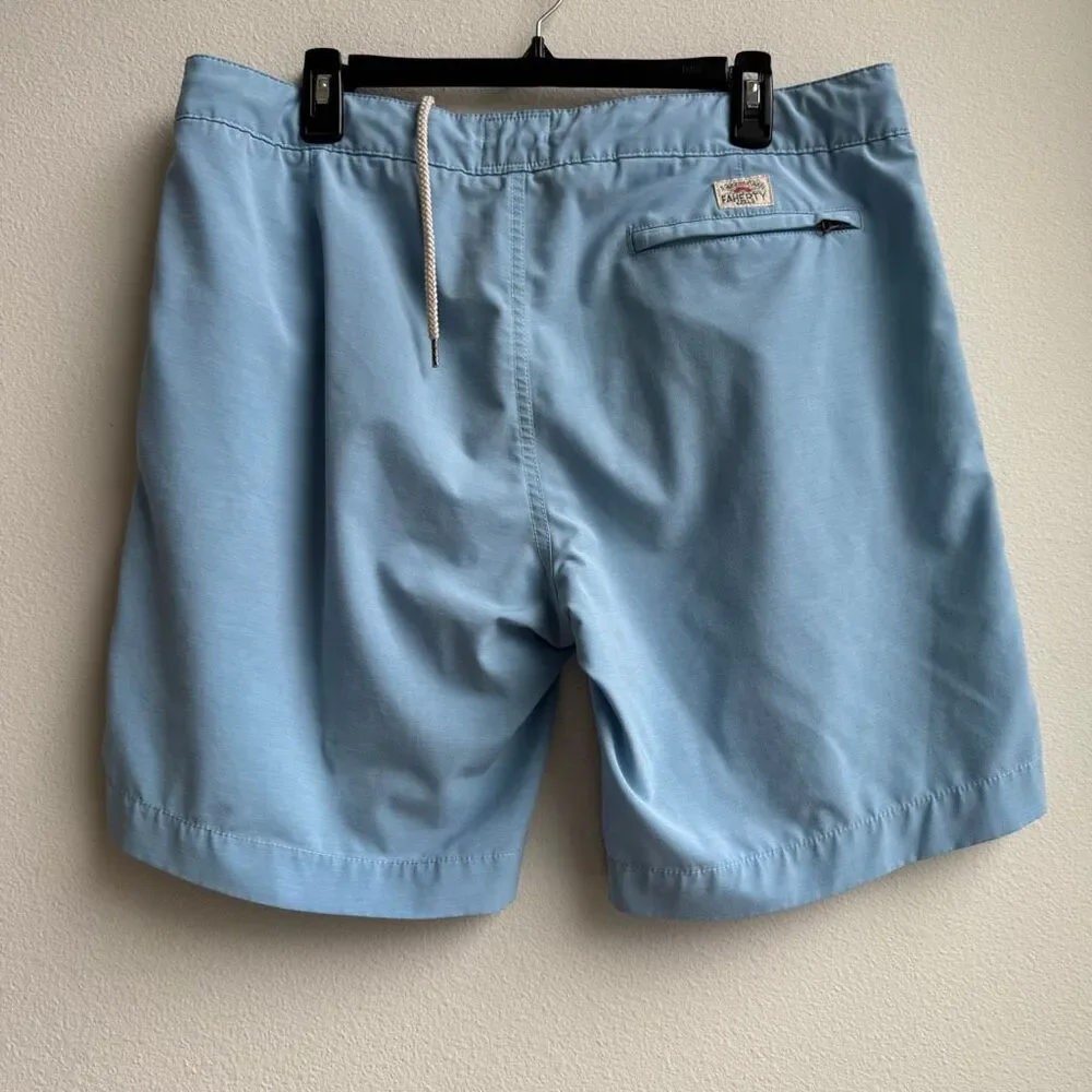 Faherty All Day Shorts Men 35 Blue Chino Utility Hike Outdoor Preppy Casual Swim